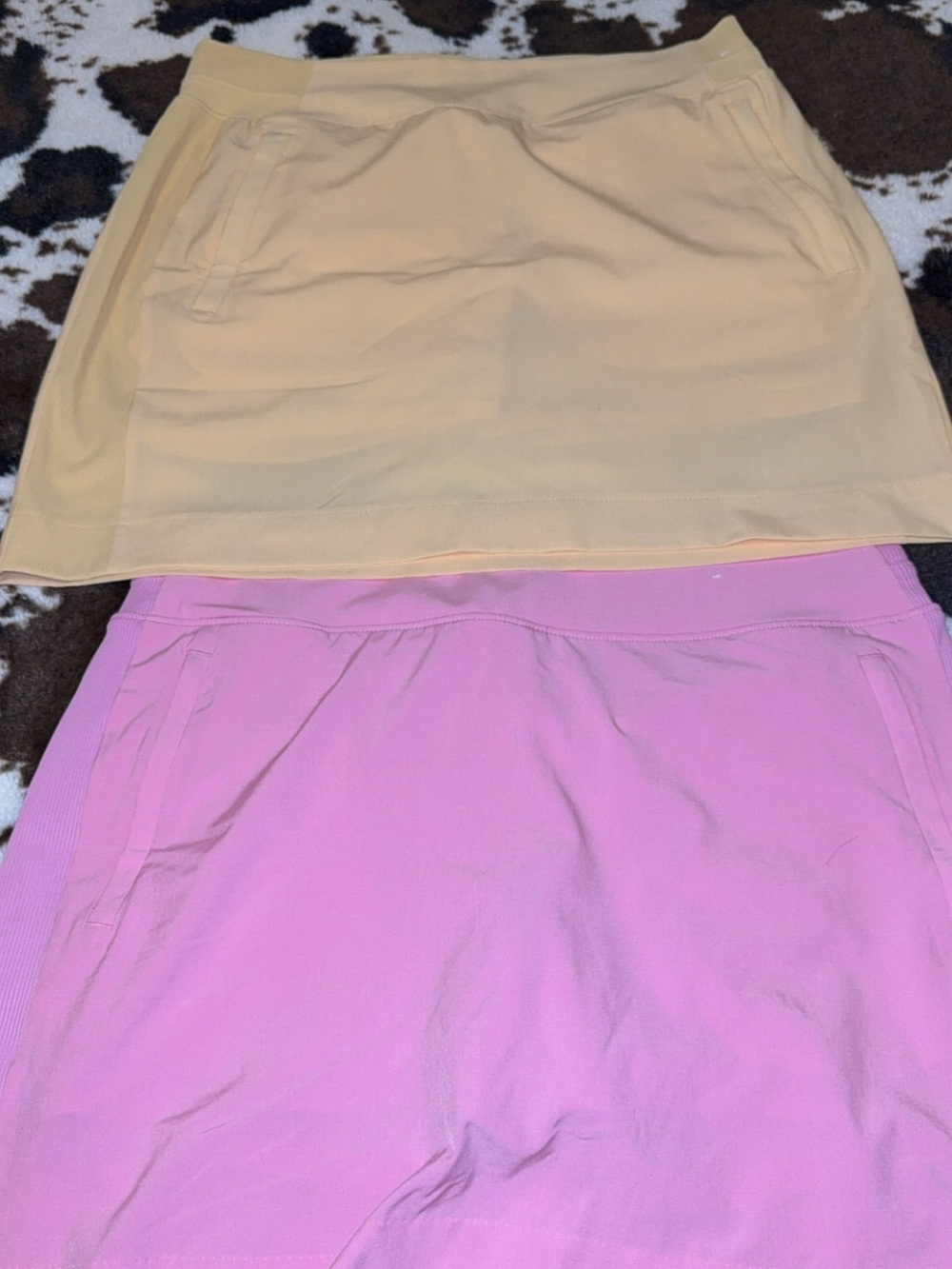 Women’s Mini Skirt Duo — Pink and Yellow Casual Skorts